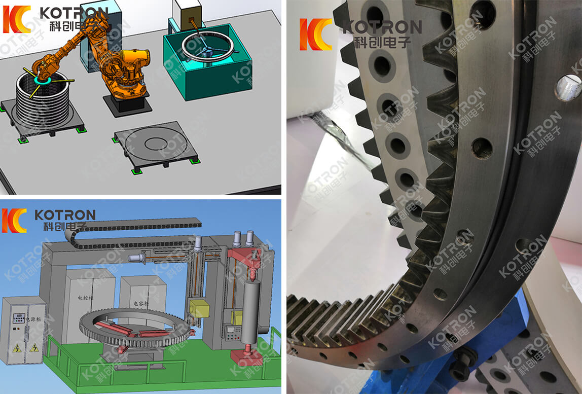 Slewing Bearing Raceway And Gear Induction Hardening Equipment